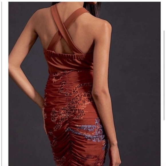 NWT Farm Rio for Anthropologie Ruched Mesh Mini Skirt Red Abstract Sz XXS - Picture 16 of 16